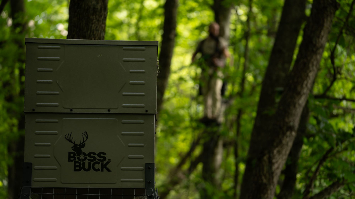 BB Stand & Fill Sled 300lb Deer Feeder w/ Solar – Easy Fill Design