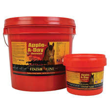 Finish Line® Electrolytes and Trace Minerals help promote healthy hydration in your horse by replacing electrolytes lost during daily activity.  This electrolyte/mineral replacement replenishes electrolytes. Apple-A-Day™ was the original apple flavored, no sugar electrolyte! It is a cost-effective product that contains no fillers, no sugars and no artificial colors!