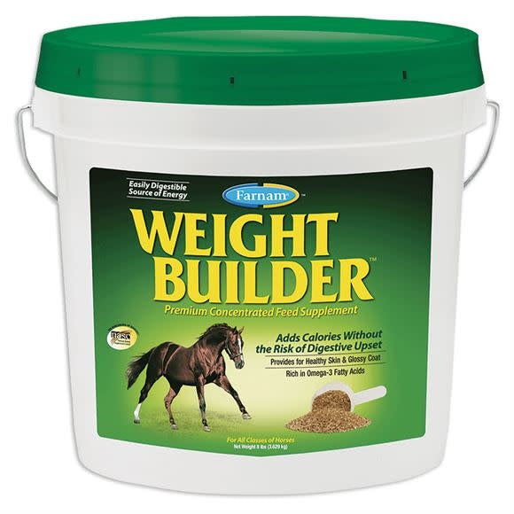 For Weight Builder™ Equine Weight Supplement - IMPROVED FORMULA  Sometimes less is more.  Like when your horse needs additional calories to help maintain his weight or energy for performance, feeding more grain isn't always the answer.