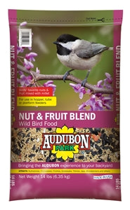 Birds favorite nuts and fruit mixed with millet. For use in hopper, tube or platform feeders.