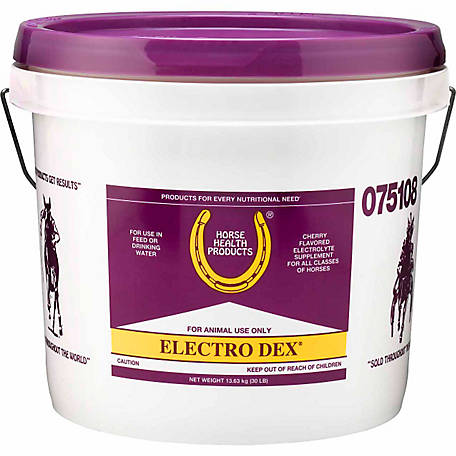 America's original equine electrolyte supplies the electrolytes active horses may lose in training or competition. Delivers sodium, calcium, potassium and trace minerals to maintain body fluids which are often depleted during periods of stress.