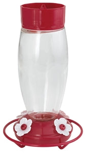 Offer nectar to beautiful hummingbirds with the More BirdsÂ® Deluxe 30 oz hummingbird feeder. The attractive deluxe hummingbird feeder features a built-in ant moat and includes a removable ring perch.
