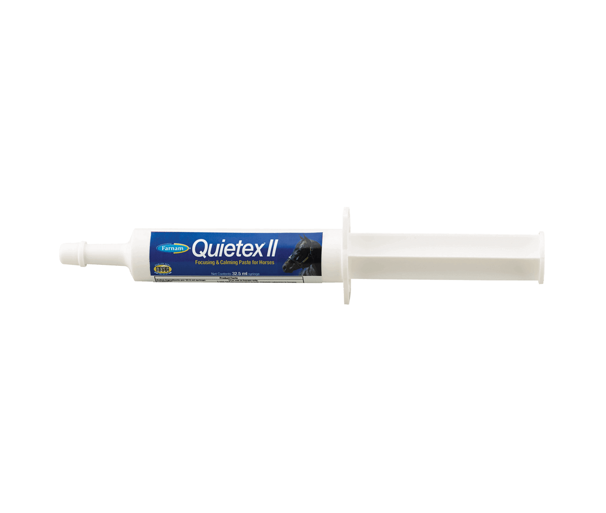 Farnam® Quietex™ II helps to keep horses calm, focused, composed, and aware in stressful situations. Its unique combination of seven all-natural active, stress-relieving ingredients works in two hours without causing drowsiness, and without drugs. It is excellent for heavy training, performance activities, competition*, racing, and trailering.