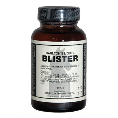 Harltons Liquid Blister is a counter irritant with penetrating action for use in the blistering of horses legs. v