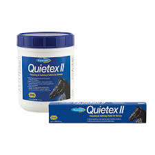 Farnam® Quietex™ II helps to keep horses calm, focused, composed, and aware in stressful situations. Its unique combination of seven all-natural active, stress-relieving ingredients works in two hours without causing drowsiness, and without drugs. It is excellent for heavy training, performance activities, competition*, racing, and trailering.