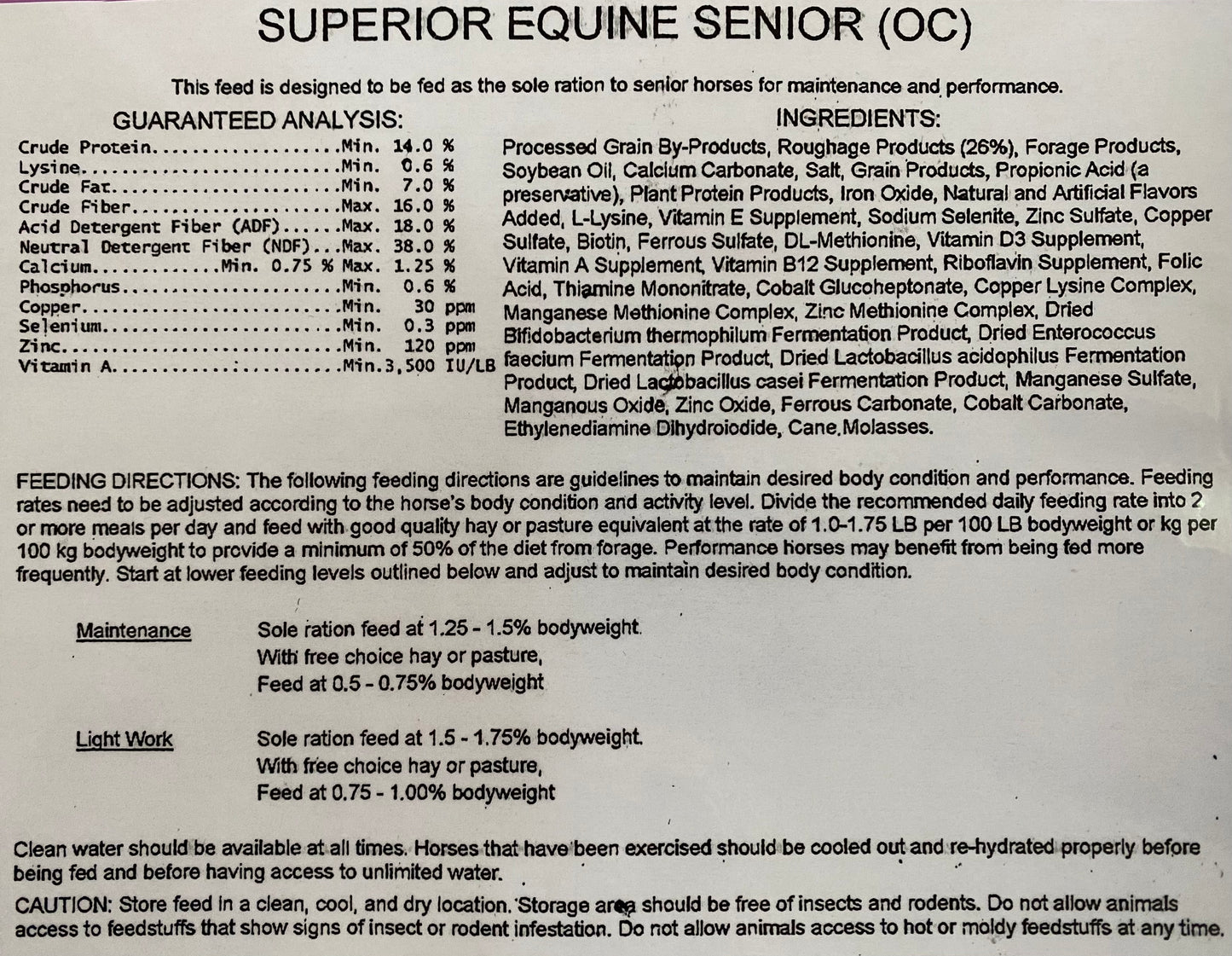 Superior Equine Senior